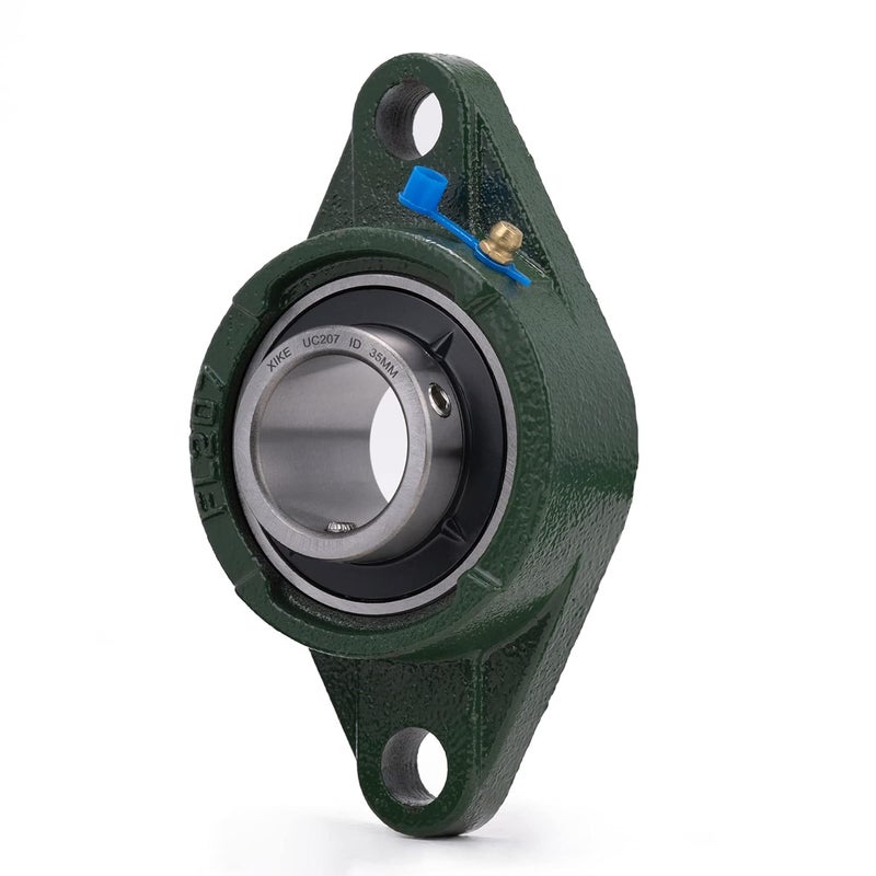 Xike 2 Pcs UCFL207 Bore 35 mm Pillow Block Flange Mounted Ball Bearings, Solid Cast Iron Base and Self Aligning Chrome Steel Sealed Bearings. - Image 4